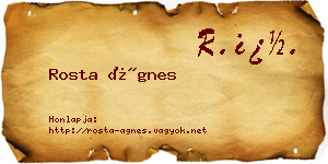 Rosta Ágnes névjegykártya