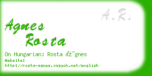 agnes rosta business card